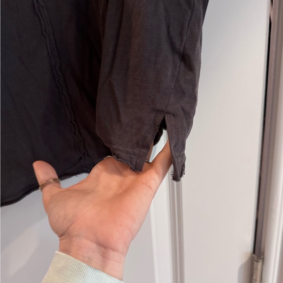 Maternity - La Miel Women's Dark Gray V-Neck Top - Picture 9 of 10